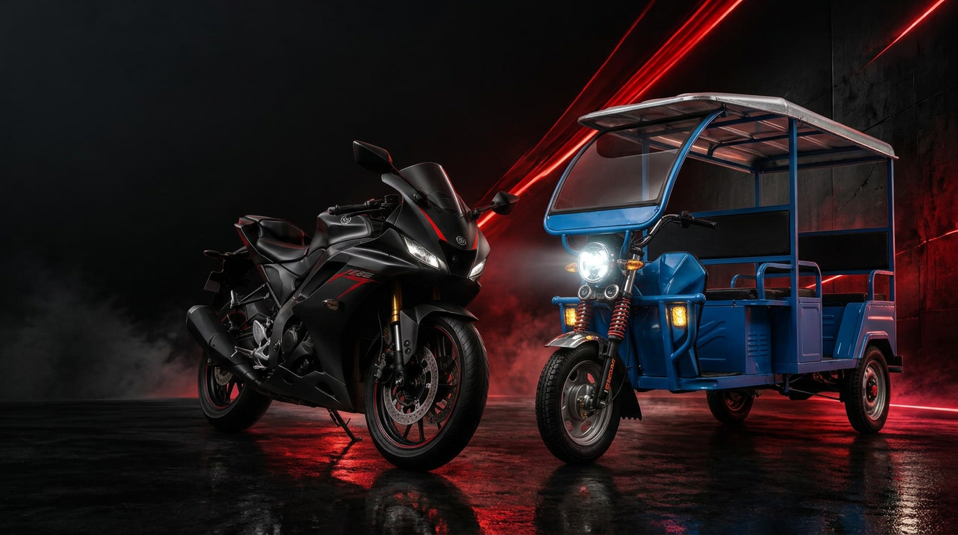 Motorcycle and auto-rickshaw